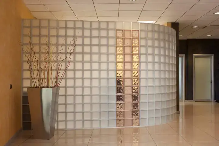 Arctic and Bronze Glass Block Divider Wall
