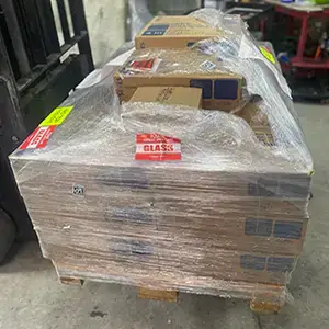 Project ready pallet of glass block and installation supplies